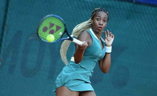 Tyra Grant durante il match a Wimbledon