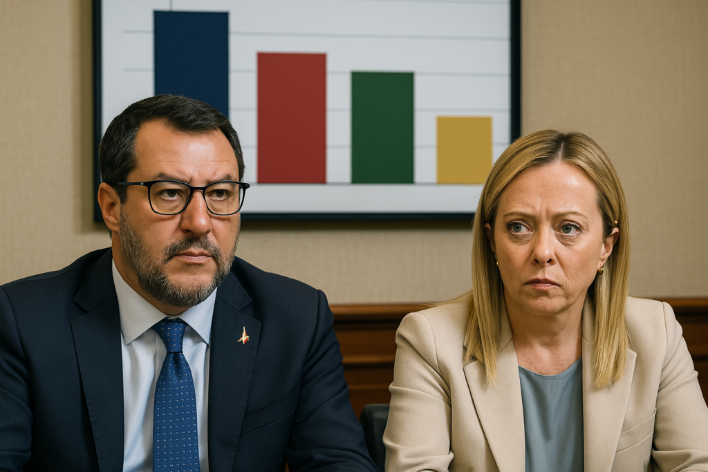 Sondaggi: coalizione di centrodestra scende al 43,2%, emergono nuove formazioni