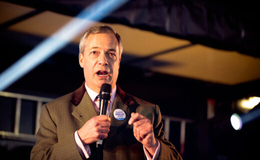 Nigel Farage durante un intervento pubblico