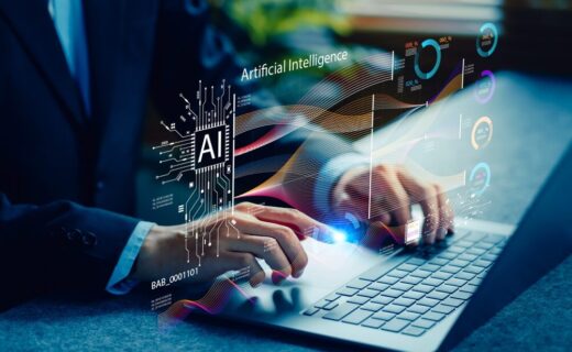 Lavoratori in un ufficio con intelligenza artificiale